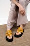 Alison Genuine Suede Mustard Color Flip Flops Women's Slippers - 3