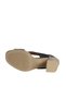 Black Leather Women's Heels Sandals 01Wn6403 - 5