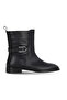 Black Leather Women's Flat Boots 30Wb25554