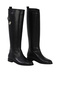 Black Leather Women's Flat Boots 33Wc12020 - 2