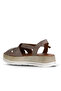 Gray Leather Women's Flat Sandals 01We3402 - 4