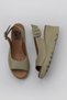 Khaki Leather Women's Wedge Sandals 01wy8600 - 5