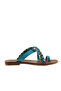 Turquoise Multi Leather Women's Flip Flops 01Wu3419 - 2