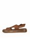 Brown Leather Women's Flat Sandals 01We1903 - 3