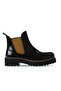 Black Wrinkled Patent Leather Women's Flat Boots 01Wt0801 - 2