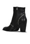 Black Crispy Leather Women's Heeled Boots 33Wb14005 - 4