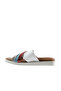 White Multi Leather Women's Flat Slippers 01Wu3315 - 4