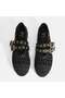 Women's Black Metal Buckle Accessory Knitted Ballerinas - 7