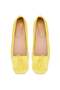 Women's Yellow Leather Ballerinas - 4