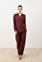 Burgundy Adjustable Leg Drapey Women's Trousers - 5