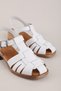 Women's Genuine Leather Short Heeled Daily Sandals Iz.10316 White - 2