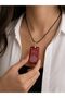 Prayer Handmade Red Agate Stone Pendant Spiritual Healing and Balance Jewelry - 2