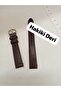 14 mm Compatible Watch Band - Genuine Leather, Dark Brown Color, Snake Pattern Model - Silver Color Buckle - 4