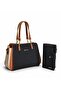 Original Women's Black Hand and Shoulder Bag and Wallet Combination