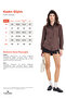 Women's Slim Fit slim fit body fitting long sleeve brown basic shirt with hidden button detail - 3
