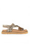 , Women's Genuine Leather Sandals 1611050Z8523 Beige-Snake - 2