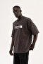 Men's Aurate Printed Washable Oversize T-Shirt Dark Brown - 4