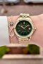 Dial Green Strap Gold Color 34 mm Women's Wristwatch - 3