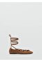Suede Cross Strap Ballerina Shoes - 2