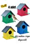 Wooden Bird Nest Bird House 4 Pieces 13X18