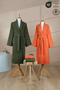 4 Piece Striped Bathrobe Set 100% Cotton Certified, Şalyaka Family Bathrobe Set