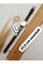 Vintage Style Dark Brown Color Strap Retro Women's Wristwatch with Numerals Modern Gold Color Case - with Waterway Bracelet - 8