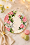 Real Gold Gilded Rose Patterned 26 cm Serving Plate Single Stylish Presentation Cake Dessert Plate 1 Piece - 5