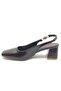 Feles Side Buckle Detailed Open Back Open Toe Heeled Women's Shoes Brown - 4