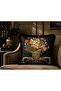 Imported Silk Velvet Tasseled Damask Pattern Black Color Throw Pillow Case (Double Sided Pattern)