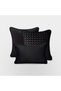 "Cheva" Textured Throw Pillow Cover Set - Black