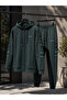 Men's Petrol Winter Cotton Print Detailed Tracksuit Set - 2