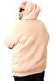 Mode XL Large Size Men's Hooded Zippered Sweatshirt U25803 Beige - 4
