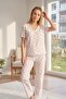 Bürümcük Knitted Short Sleeve Women's V-Neck Pajama Set - 2