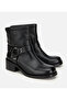 Women's Leather Black Western Heeled Boots - 2