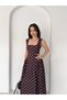 Polka Dot Pattern Strap Midi Dress - 4