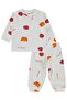 Bear Strawberry Printed 6-18 Months Pajama Set - Ecru - 2