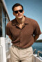 Men's Casual Oversized Brown Linen Stylish Shirt - 2