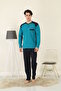 100% Cotton Single Jersey Shirt with Pocket Men's Pajama Set 955 - 7