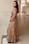 Self-Patterned Ruffled Evening Dress - 2