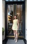 Women's Yellow Strappy Linen Dress