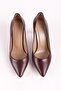 Women's Genuine Leather Pointed Toe Thin Heeled Stiletto Shoes Burgundy - 5