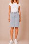 High Waist Denim Skirt for Women – Midi Length Denim Skirt with Back Slit, Casual & Office Stylish - 6