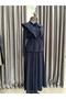 Vatkatex Stone-Collar Skirt Suit - Navy Blue - 40