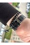 Black Leather Cord, yellow Square Case, with calendar, Roman Numeral Dial Men's Wrist Watch with Bracelet Gift - 9