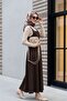 Half-Zippered Strappy Gabardine Gilet -Brown - 3