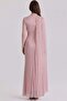 Stone and Flywheel Detailed Cape Yoryo Silk Hijab Evening Dress Pudra 1257 - 5