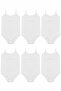 Women's 5-Piece Economical Cotton Lycra White Rope Strap Snap-On Bodysuit - 2
