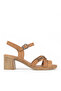, Women's Genuine Leather Heels Sandals 1611020Z2220 Camel - 3