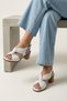 White Genuine Leather Women's Heeled Sandals - 1511020 Z2213 - 2