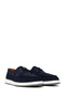 Men's Navy Blue Lace-Up Suede Leather Casual Shoes 26Sfd766510 - 2
